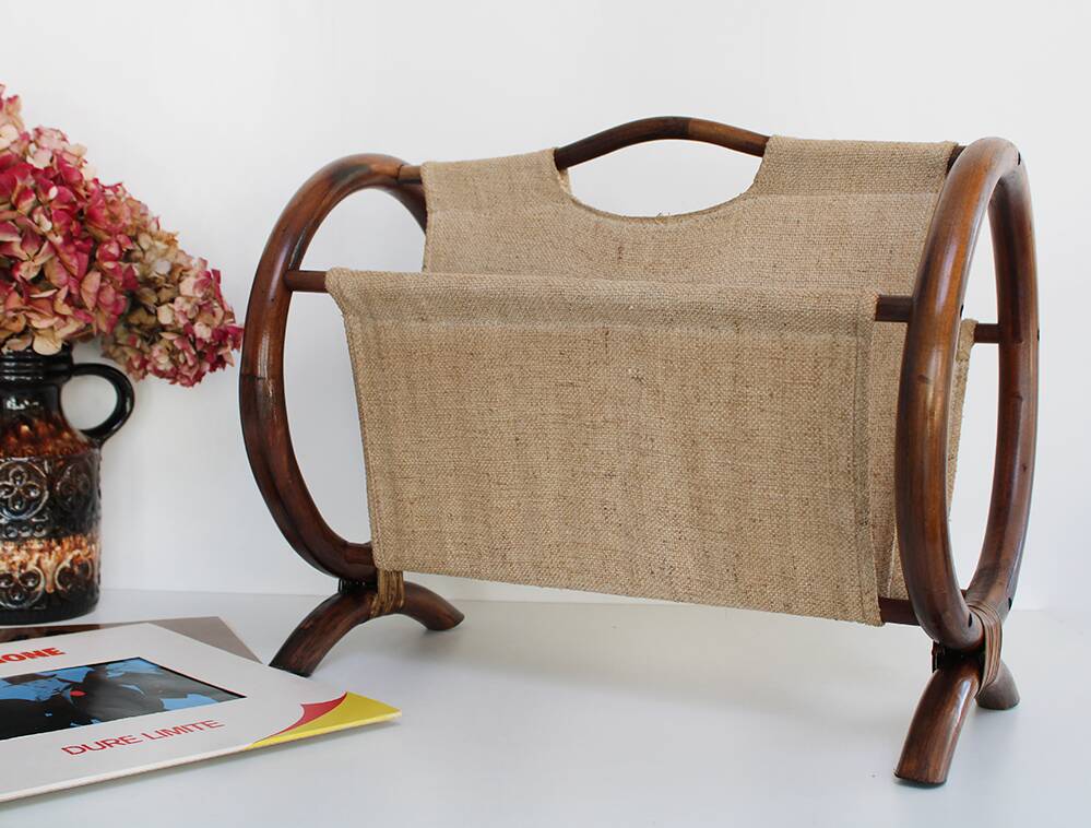 Bamboo fabric magazine rack