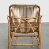 Rattan Armchair by Rohé Noordwolde, 1950