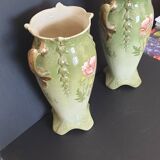 Paire de vases barbotine de bruyn fives lille