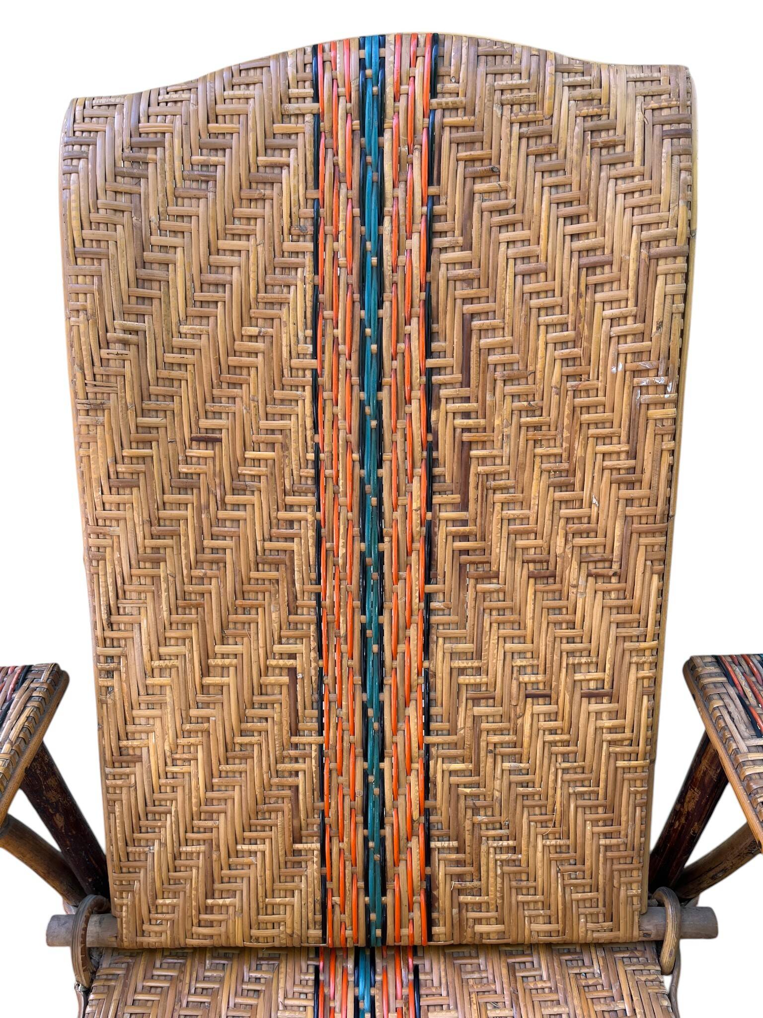 Rattan and bamboo deck chair from around 1940.
