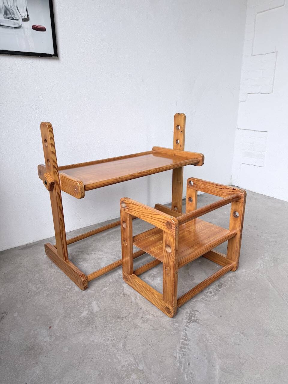 Bureau et chaise enfant pin Bauhaus