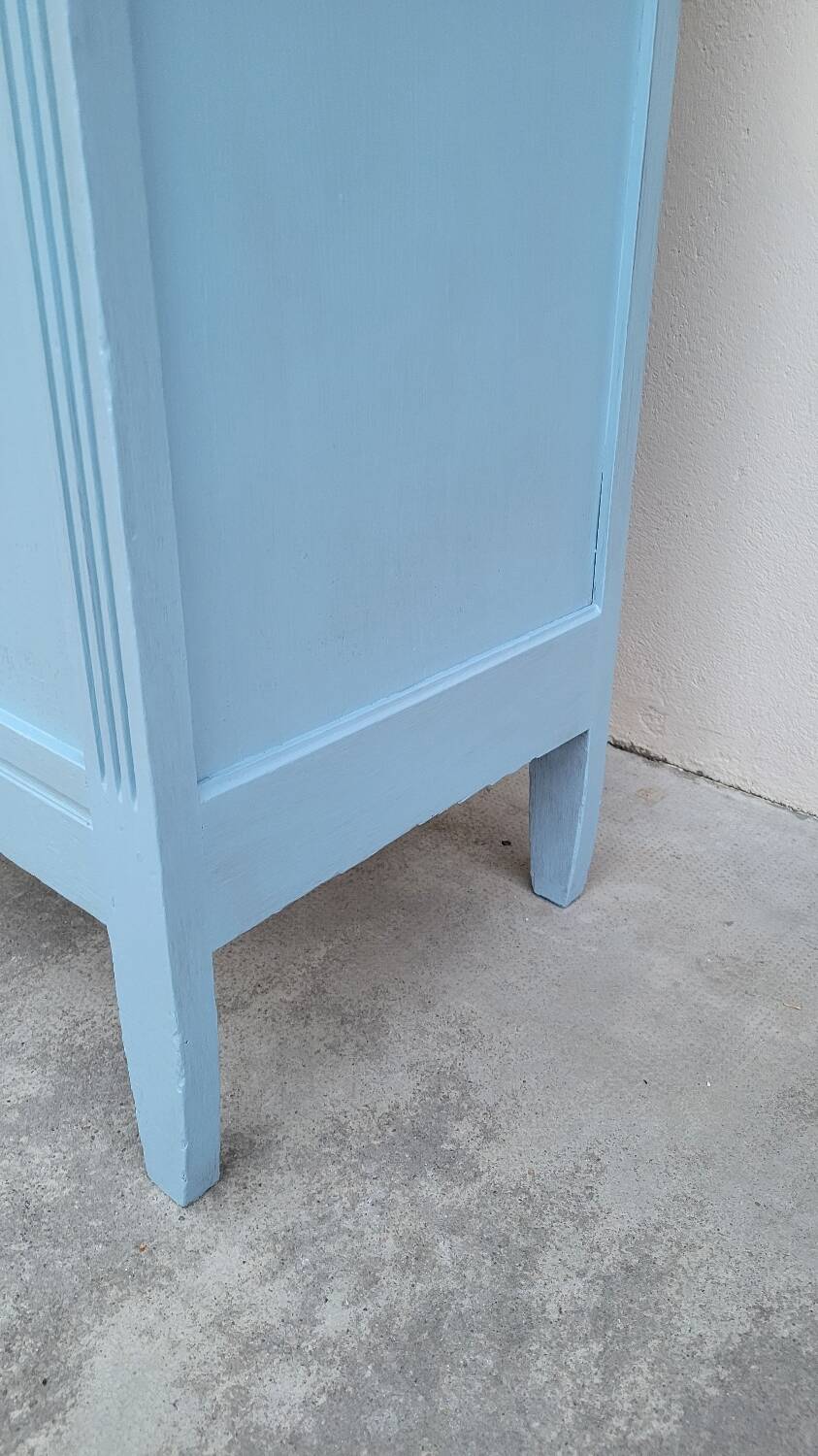 Parisian Art Deco armoire with beveled mirror and painted decoration