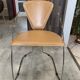 1 Linda armchair chair by Arrben in camel brown leather with a chrome steel frame.