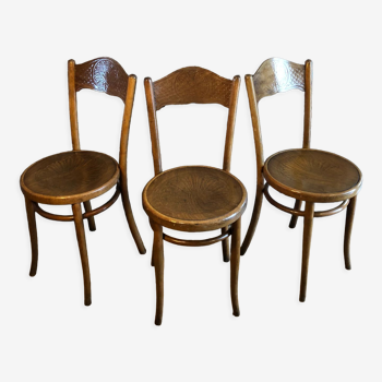 3 chaises de bistrot Kohn 1900