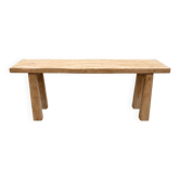 Banc ancien en bois massif – esprit brutaliste / wabi-sabi