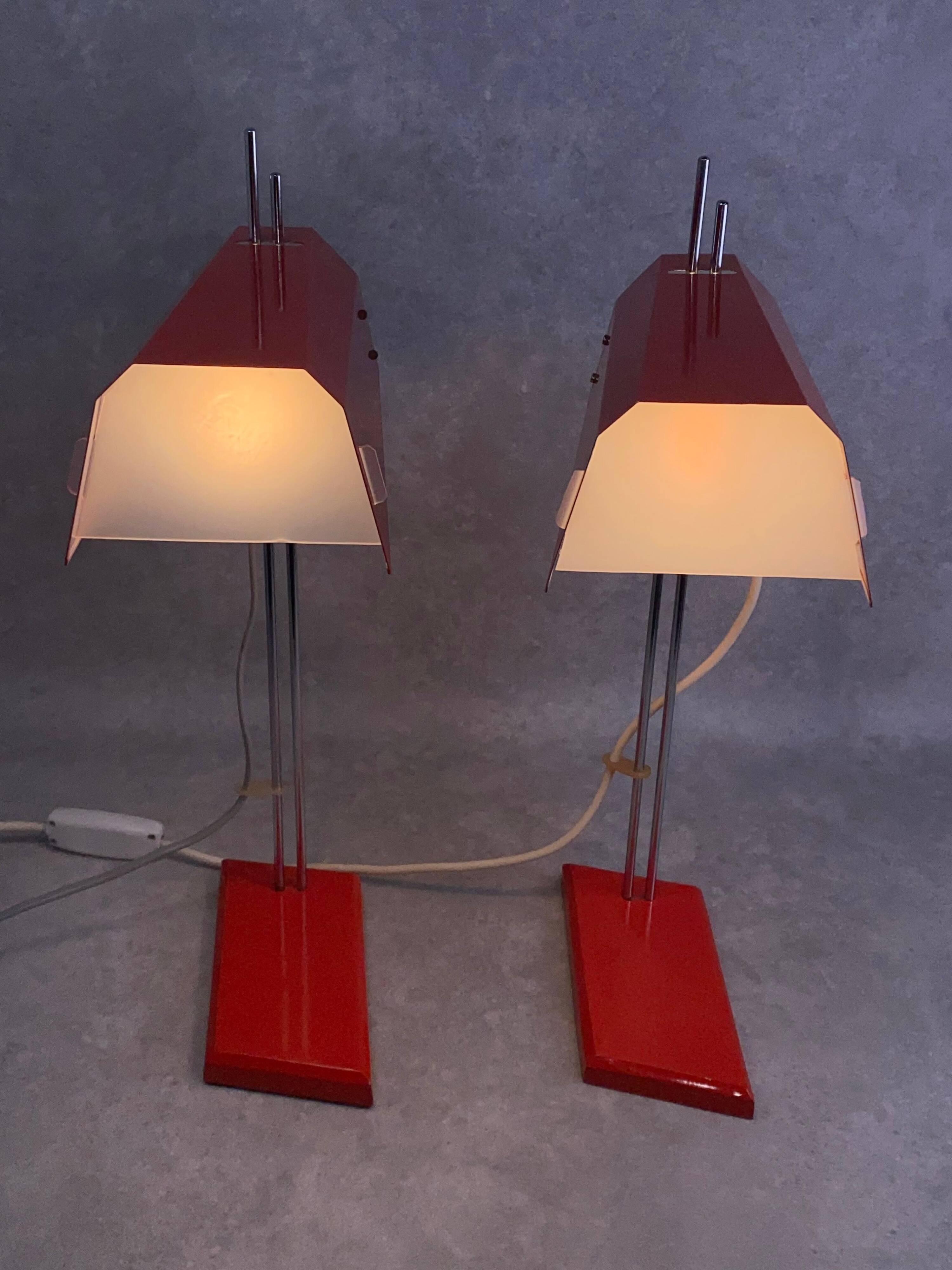 Mid-century design desk lamps by Josef Hurka for Lidokov.