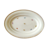 Vintage antique dish porcelain iron earth golden flower
