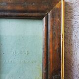 Frame in varnished wood and brass to pose for photo 4" x 6", 10 x 15 cm, glass, and support.