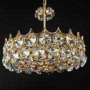 Golden brass chandelier, Sciolari design by Palwa, Germany, 1970s