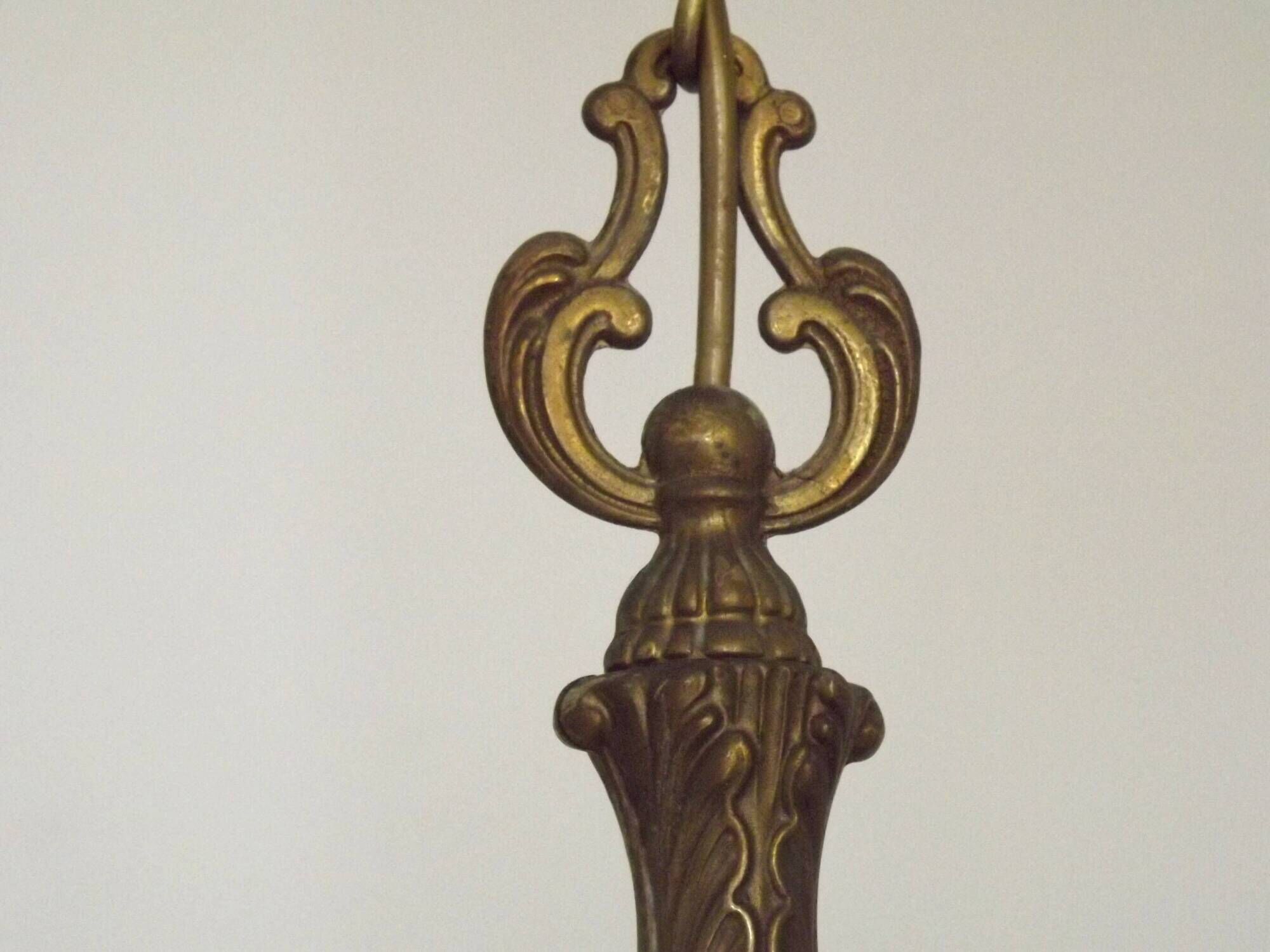 French Vintage Art Nouveau Bronze 5 Light Traditional Style Chandelier 5483