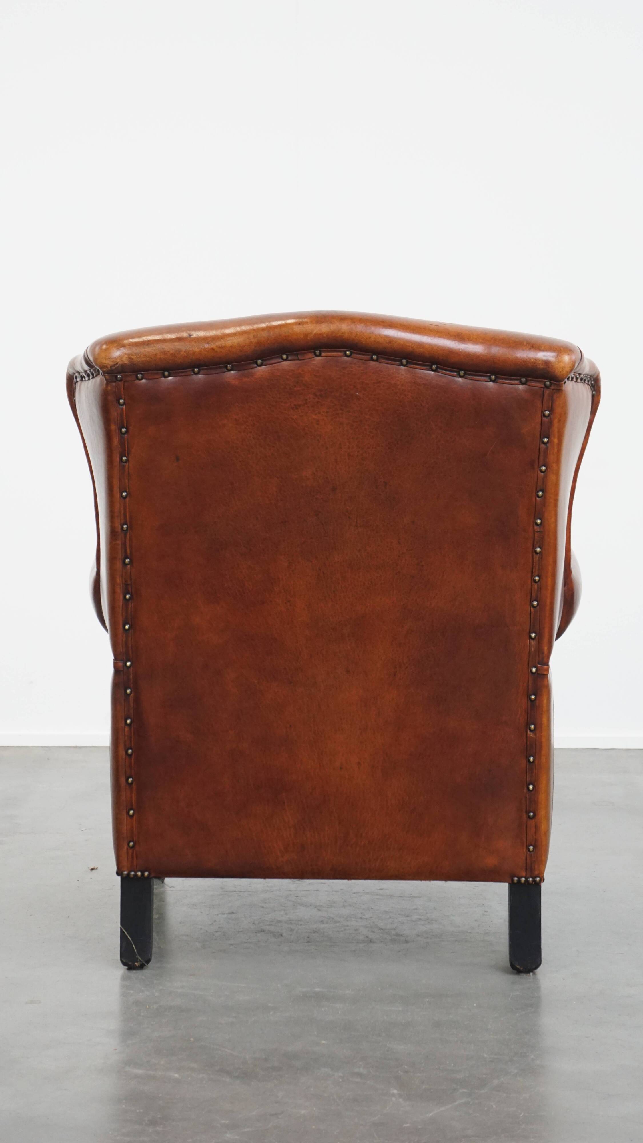 Sheepskin Leather Wingback Chair