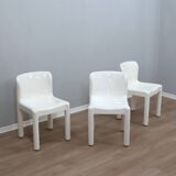 1970s Kartell Model 4875 chair by Carlo Bartoli white color, one piece