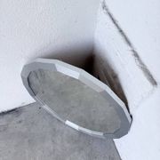 Miroir hexagonal métal brossé 1970