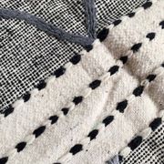 Moroccan Berber kilim Zanafi black and white 3.10x1.80m
