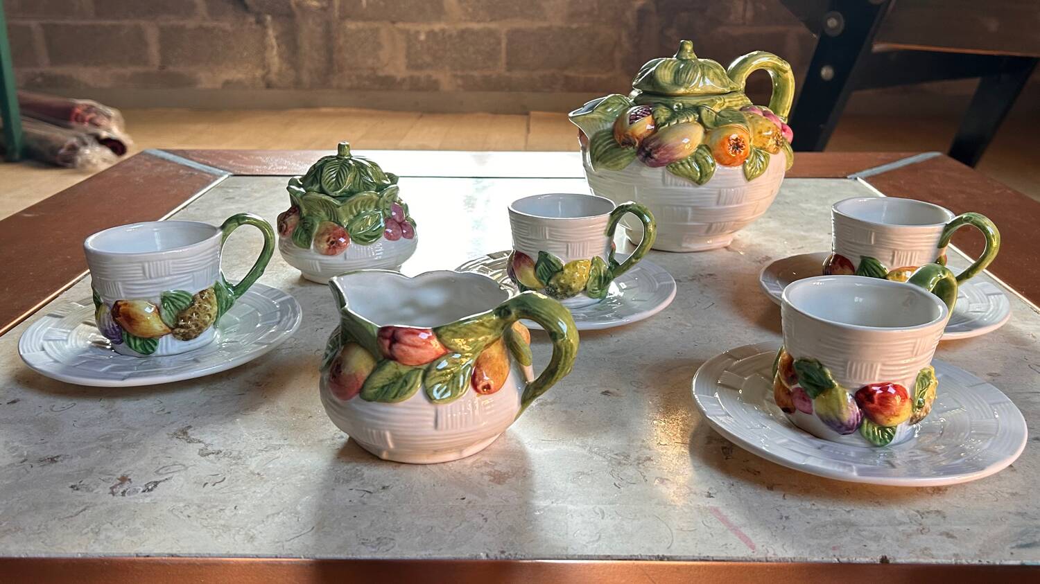 Chaumette earthenware tea service