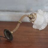 Vintage wall light, bronze swan neck and tulip globe wall light
