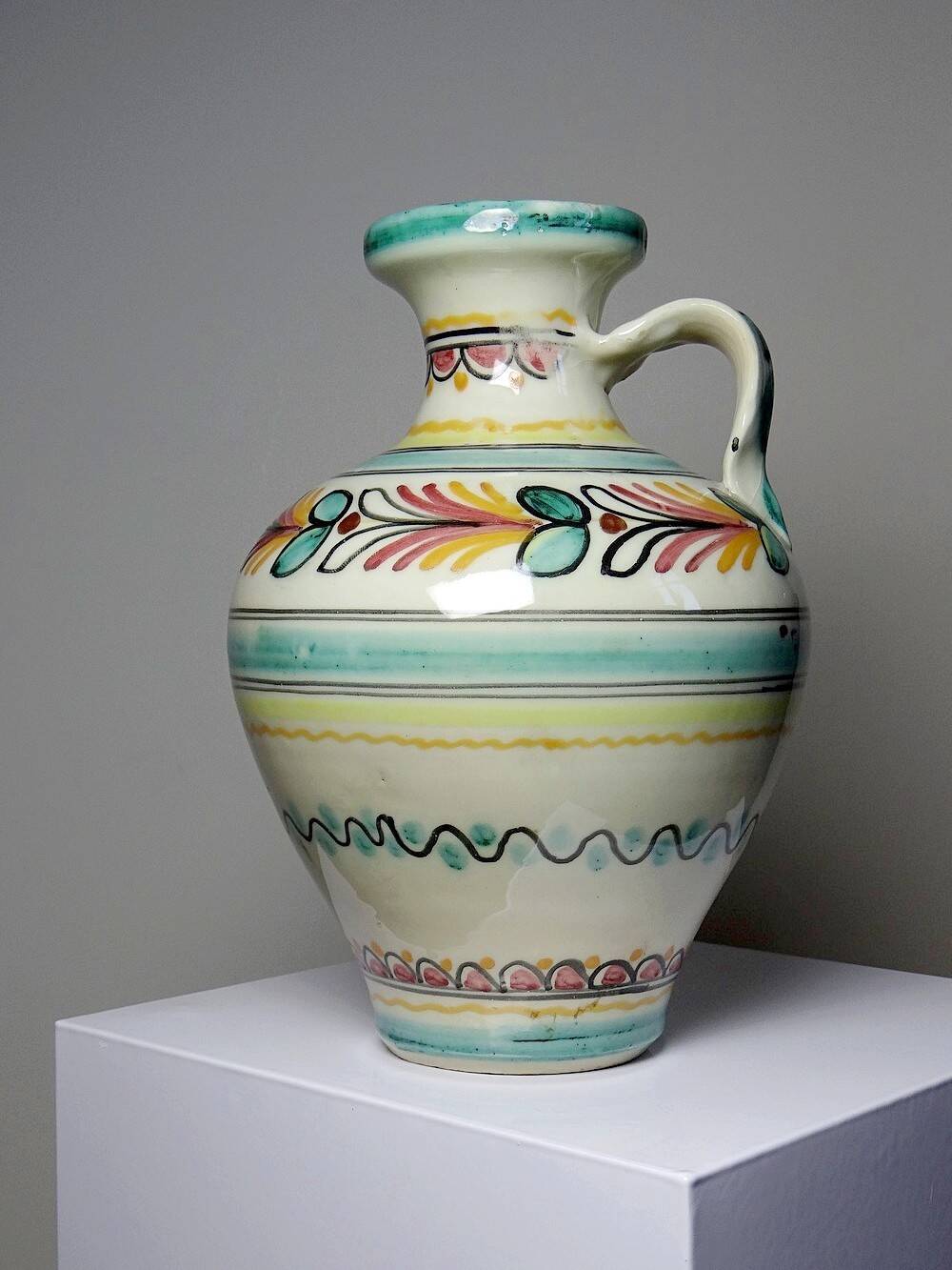 Vintage handmade ceramic jug Pont De l'Archevêque