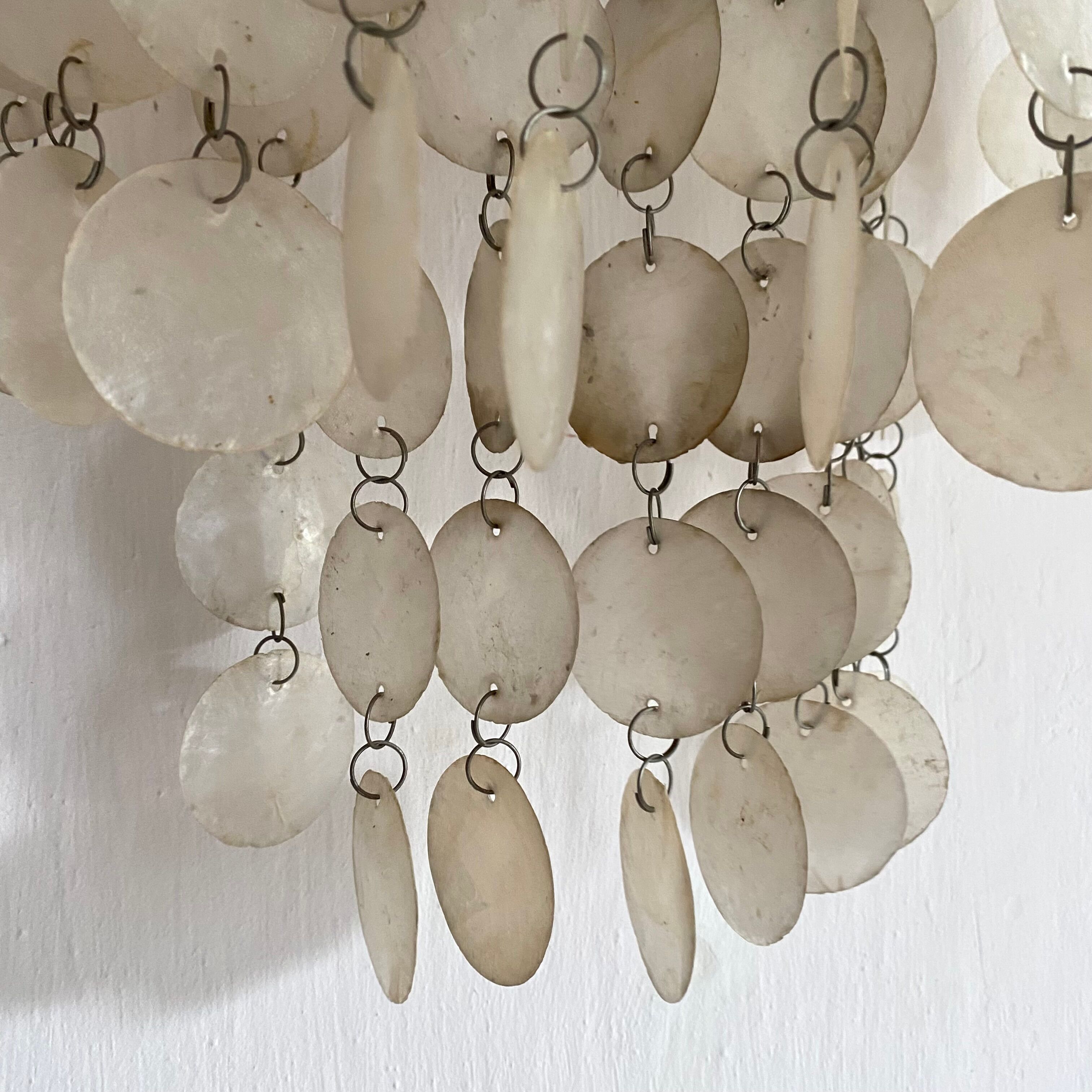Mother-of-pearl tassel wall lamp from the 60s and 70s