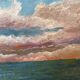 Painting old seascape XXth Marine