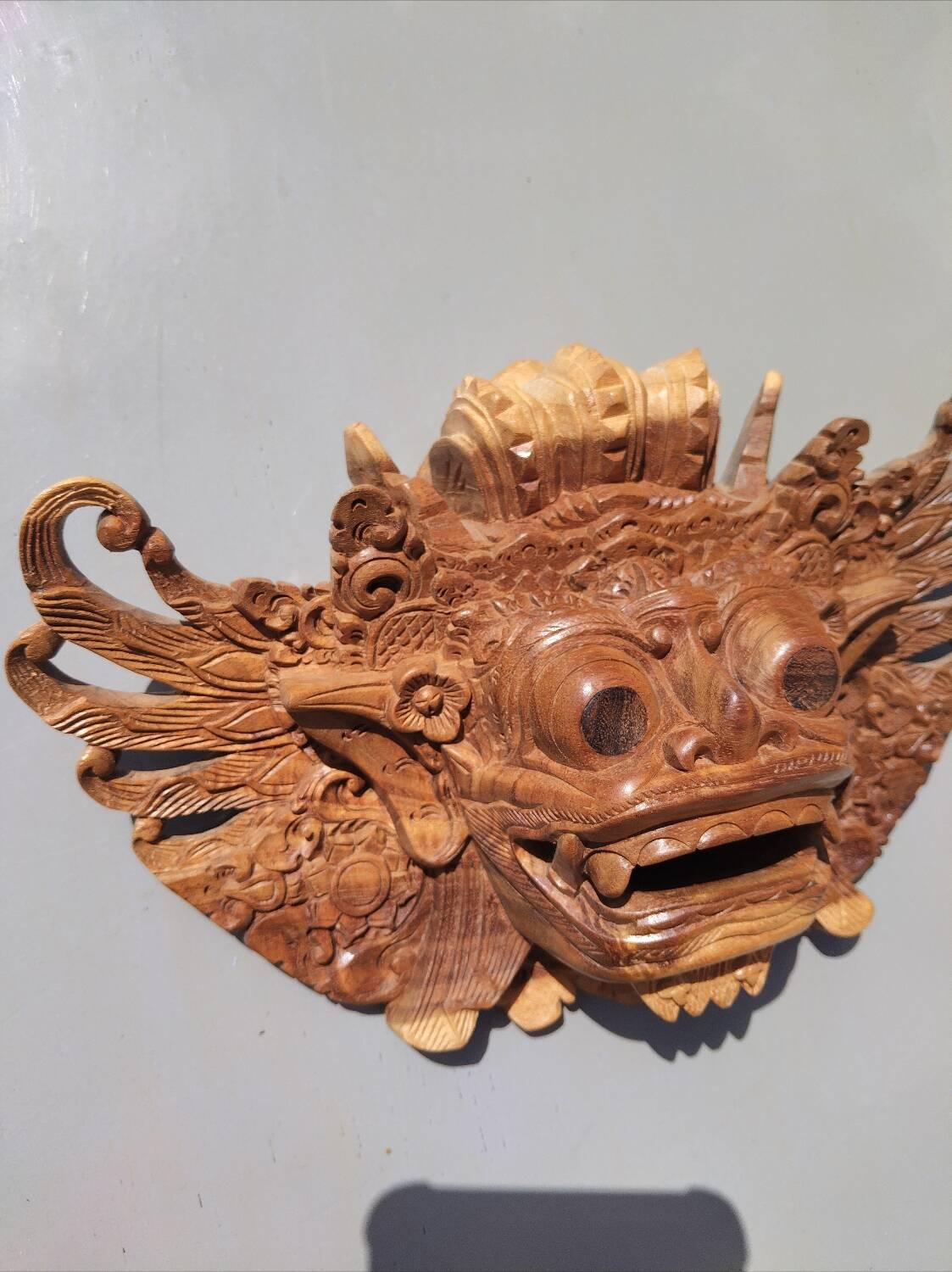 Balinese mask carved from solid wood – Barong spirit