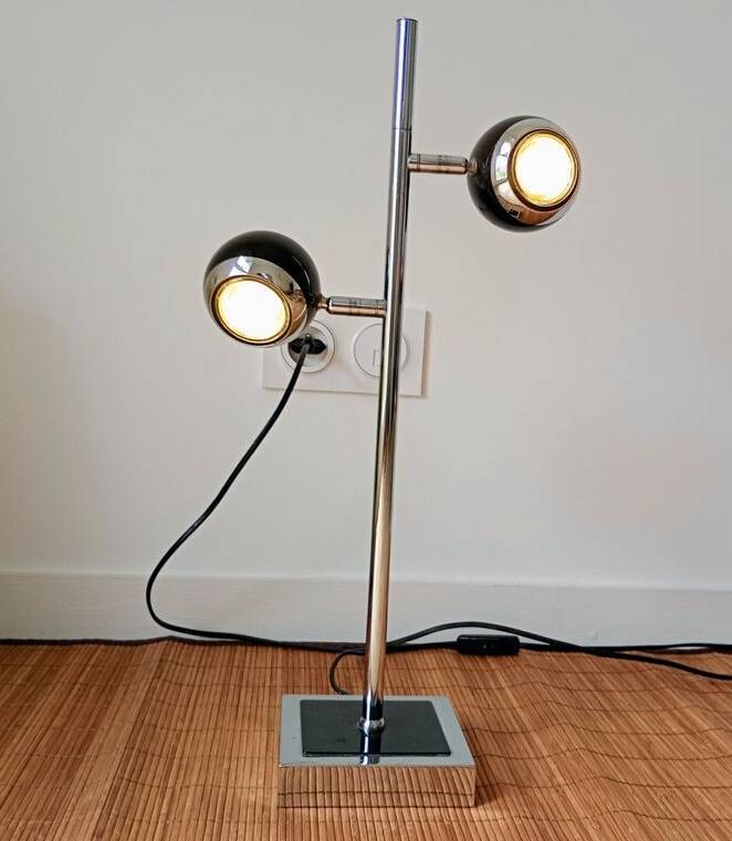 Seylumière Hary vintage design lamp – Double adjustable spotlight – 1980s