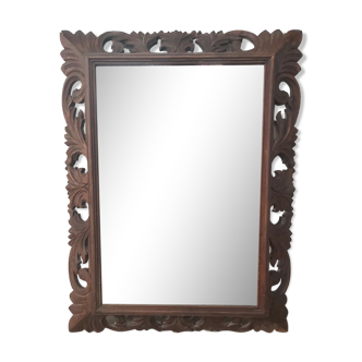 Beveled oak mirror 105 x 75 cm