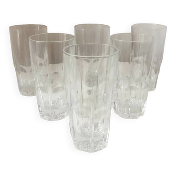 Set of 6 crystal orangeade glasses