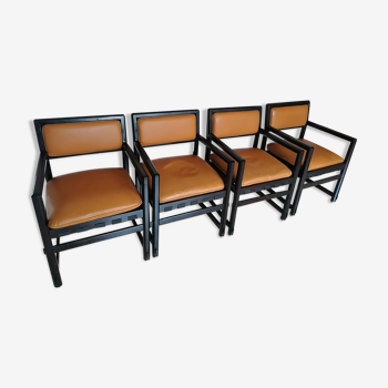 Fauteuils bois, design J.Wormley, édition Dunbar USA