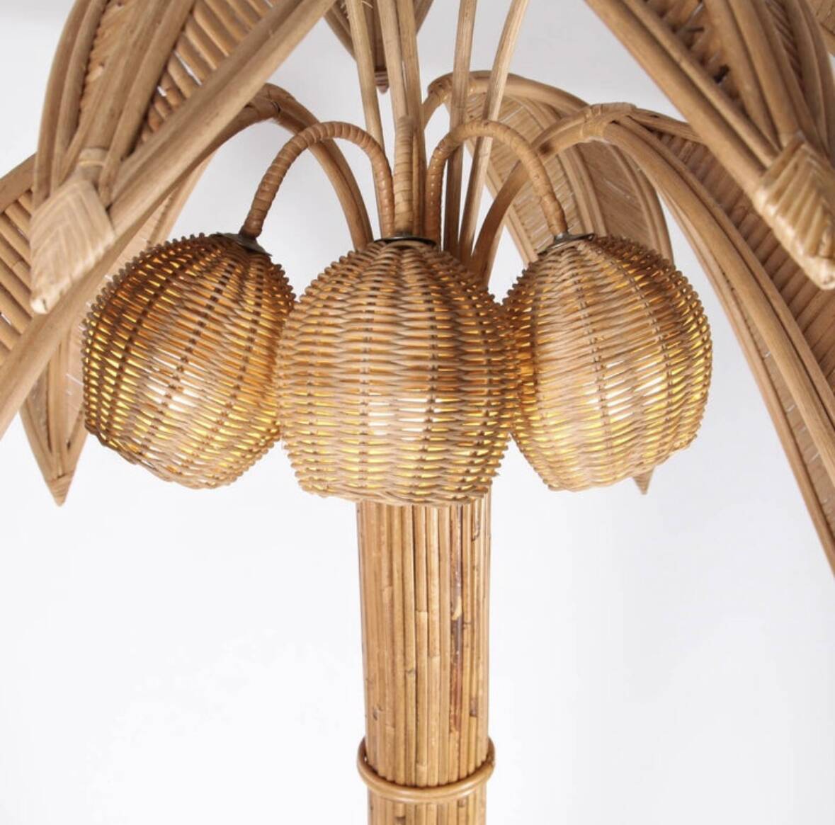 Rattan “palm/coconut tree” floor lamp
