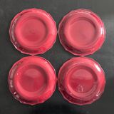 Service de 4 assiettes provençales bordeaux