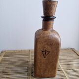 Carafe à whisky verre et cuir vintage