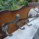 White wood wall coat holder with mirror