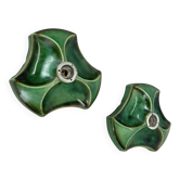Set of Two Modernist Ceramic Fat Lava Wall Lights by Pan Ceramics, Germany