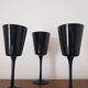 Lot de 3 verres à vin noirs en cristal