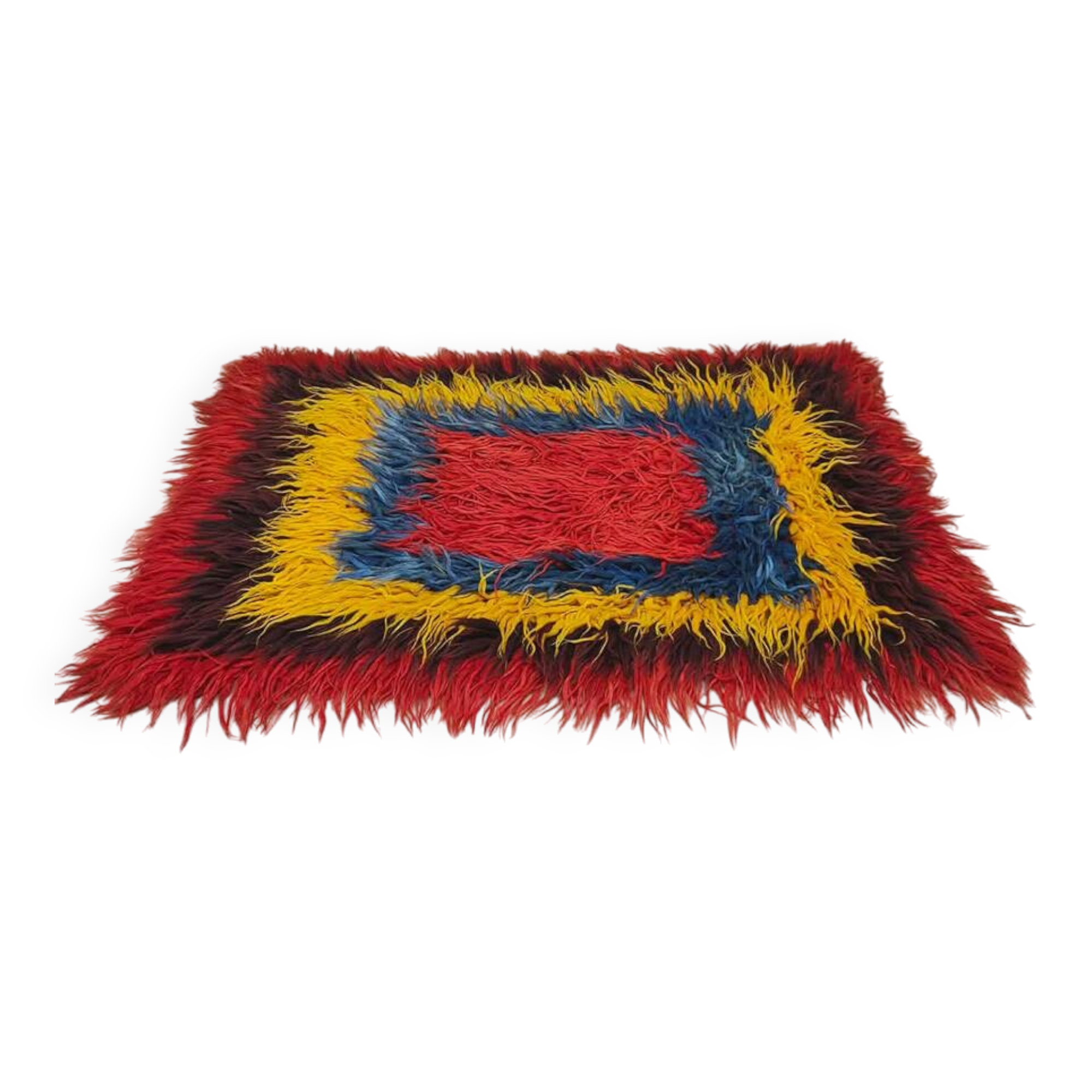 Tapis turc Tulu vintage 'Couleurs géométriques'