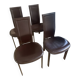 4 chaises haut dossier en cuir marron Cattelan Italia