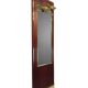 Floor mirror with fluted wood and brass lamp, Buffa/Borsani style.