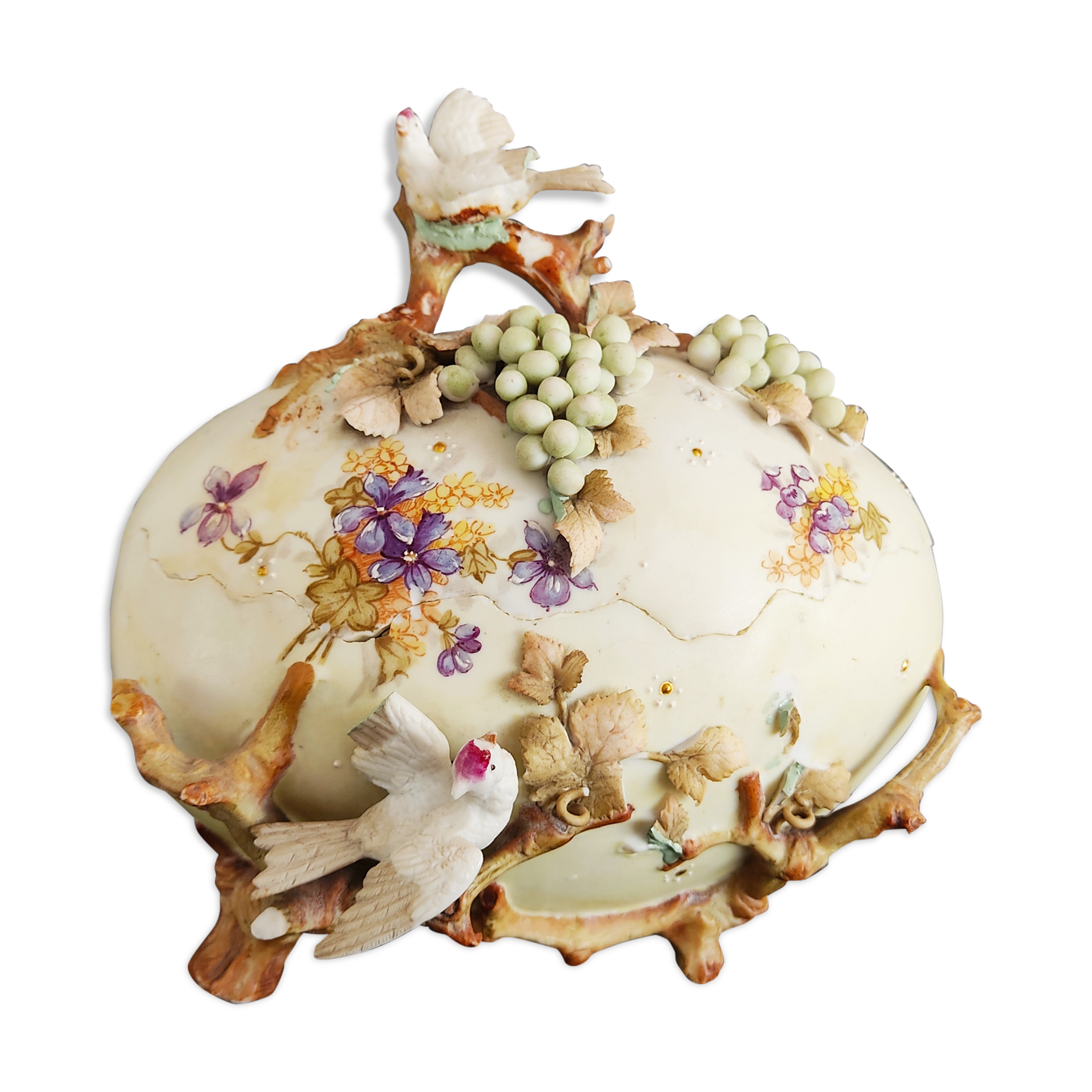 19th century egg-shaped porcelain box