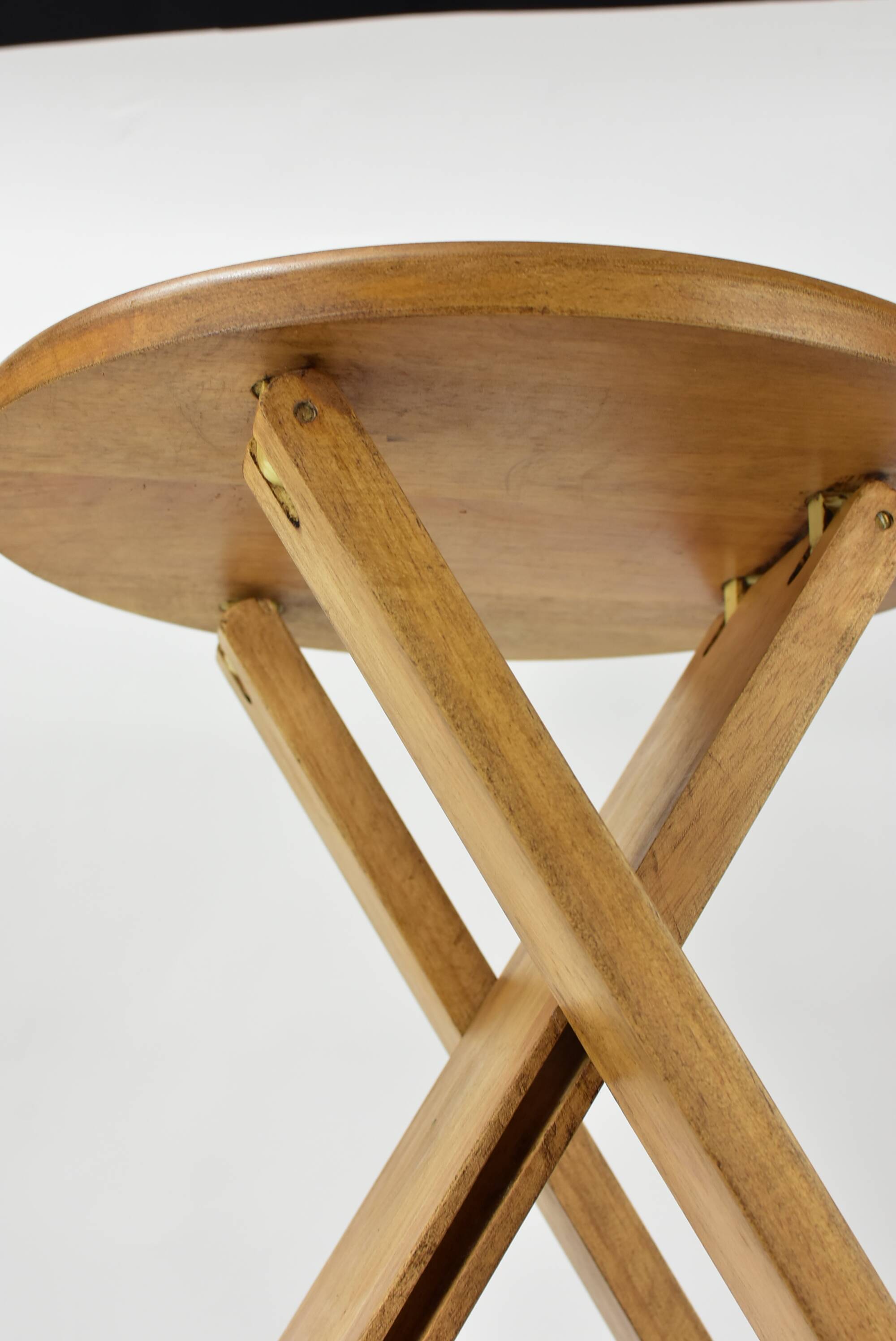Folding wooden stool