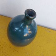 Enamelled terracotta vase, blue