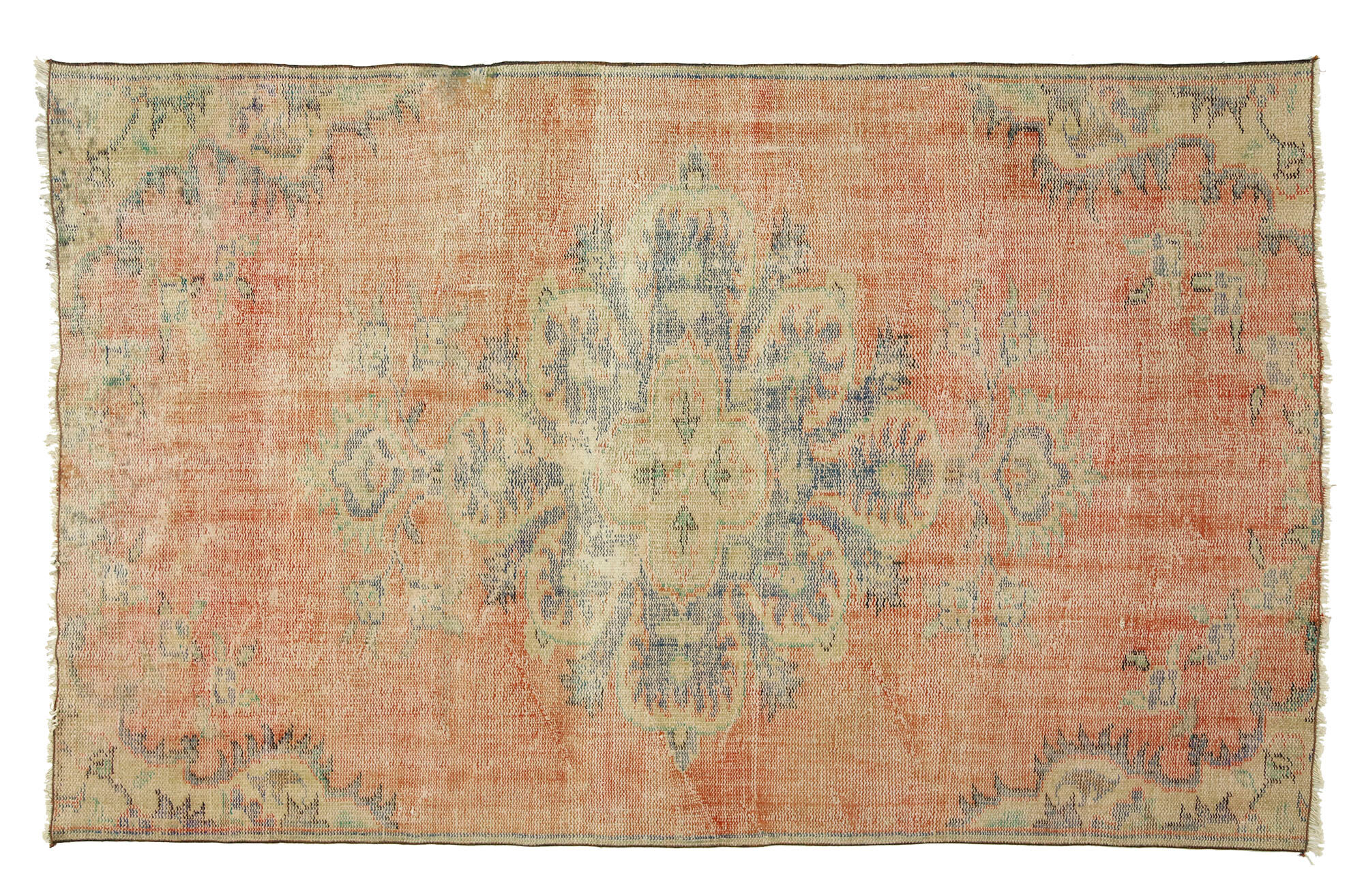 Anatolian handmade vintage rug 216 cm x 138 cm