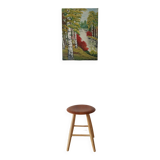 Wooden stool from Sweden, 1960s.