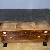 Consulate period chest of drawers in mahogany and mahogany veneer
