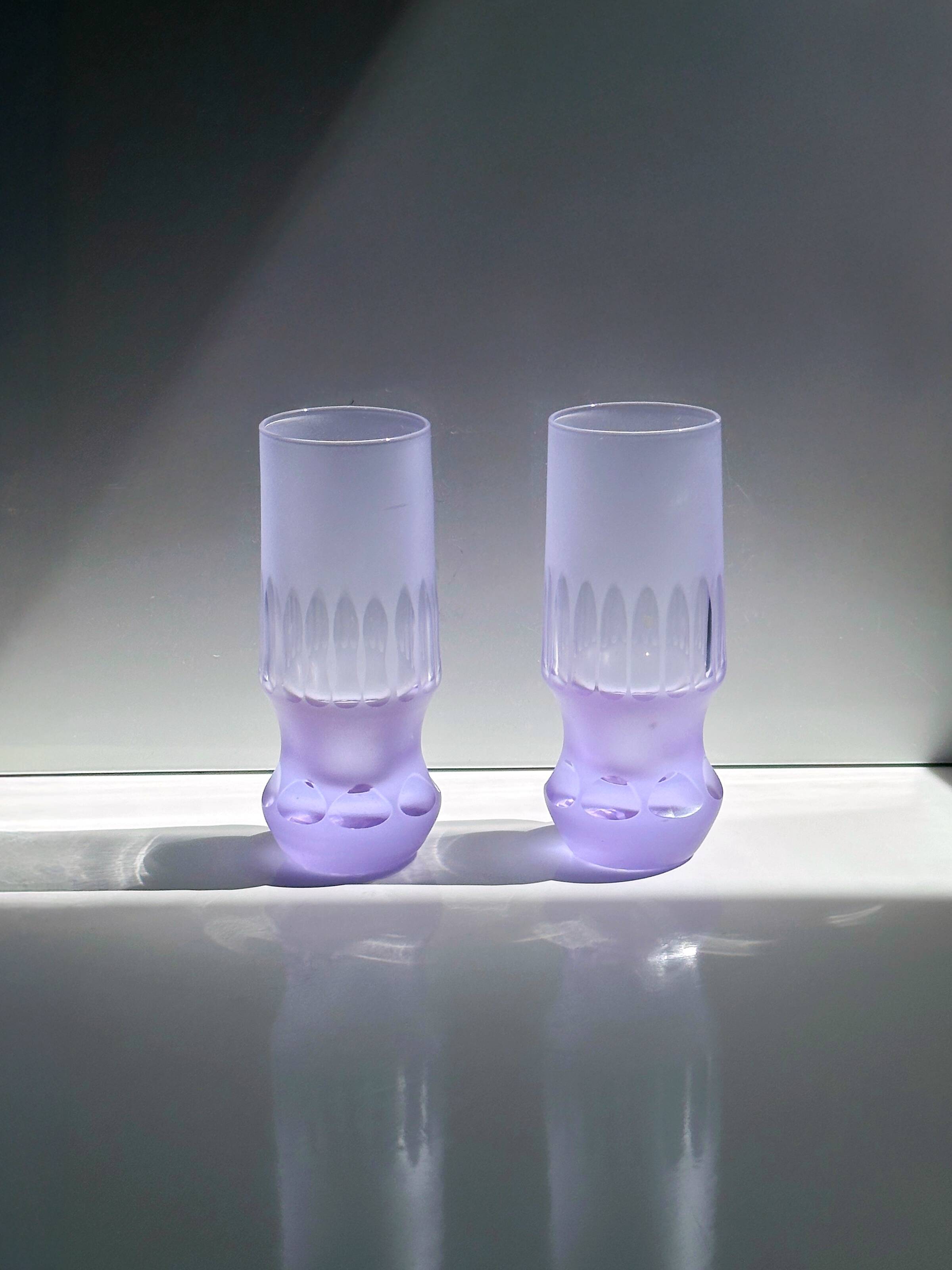 6 Alexandrite Longdrink Glasses Space Age 1970s