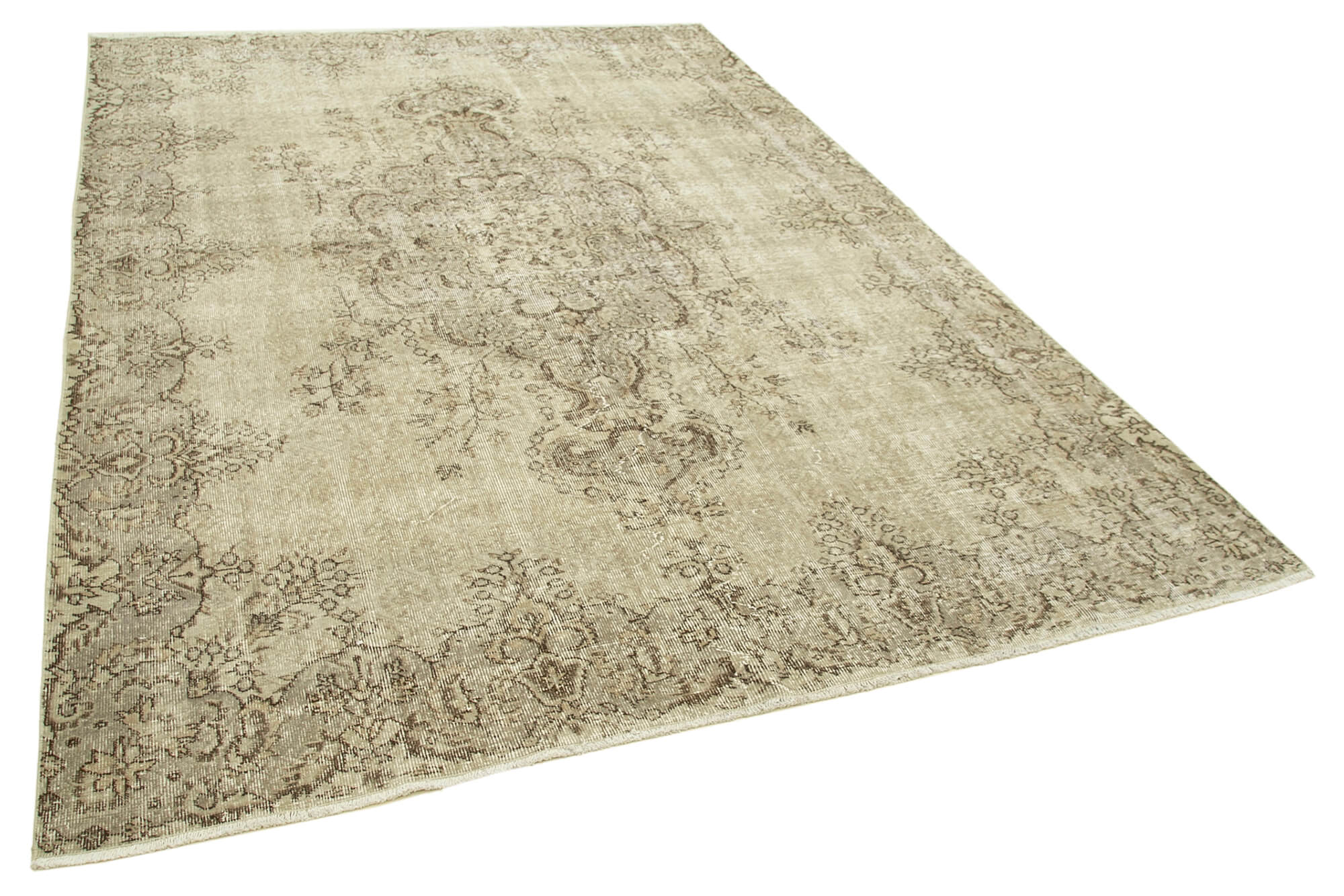 Hand-knotted antique turkish beige carpet 208 cm x 300 cm