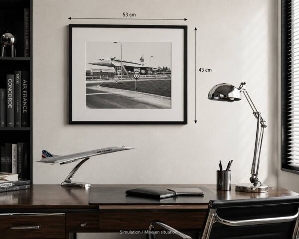 Photographie Concorde Bac Aérospatiale France vintage encadrée 53x43 cm