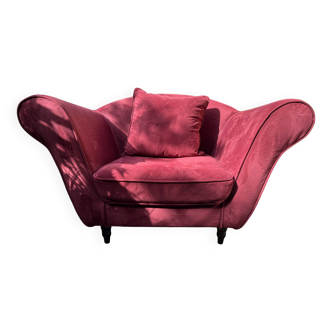 Fauteuil velours, lipstick.(la redoute interieurs)