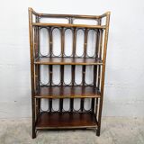 Brown rattan shelf