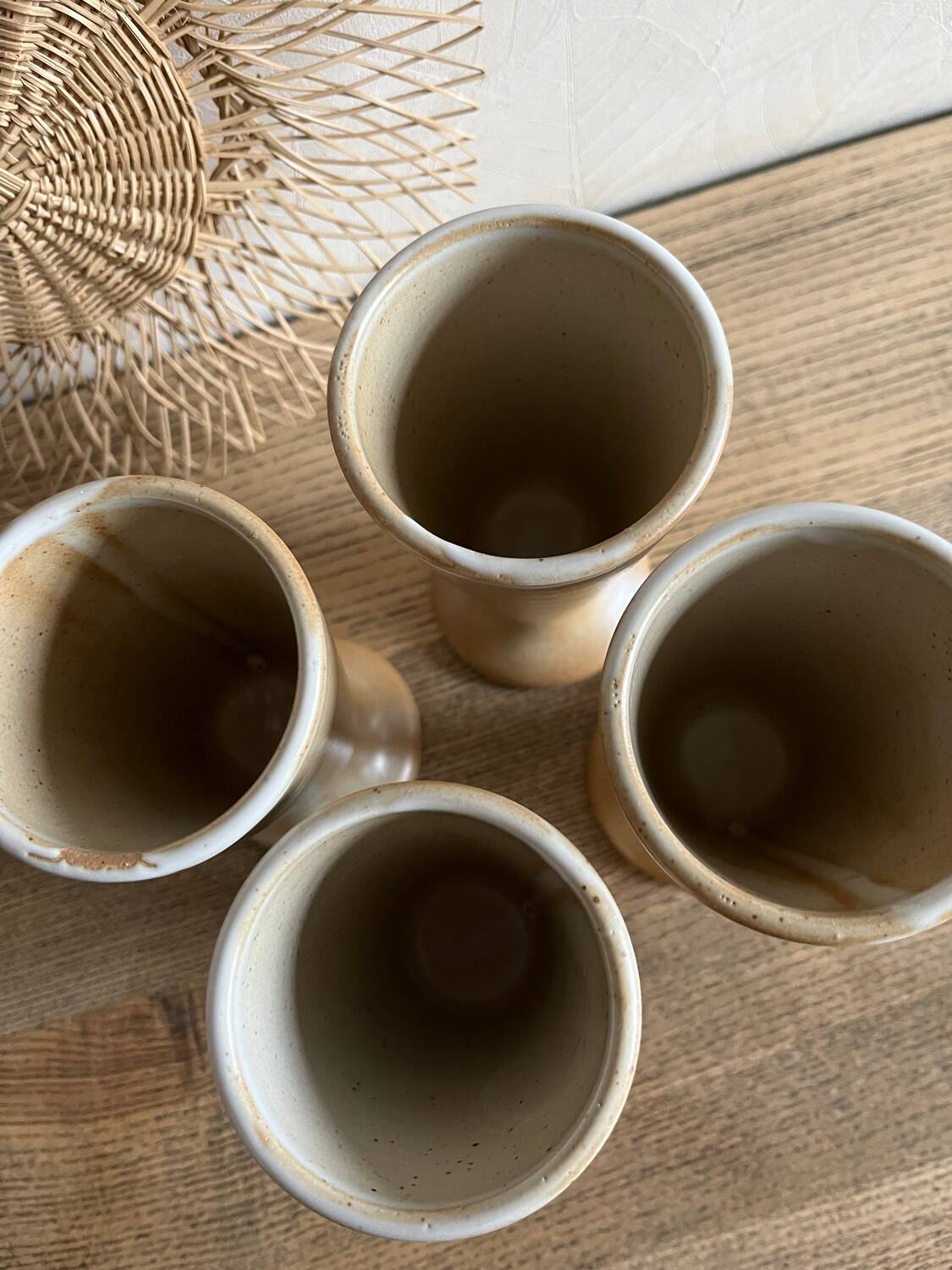 4 Mazagran in stoneware from Brenne, France.