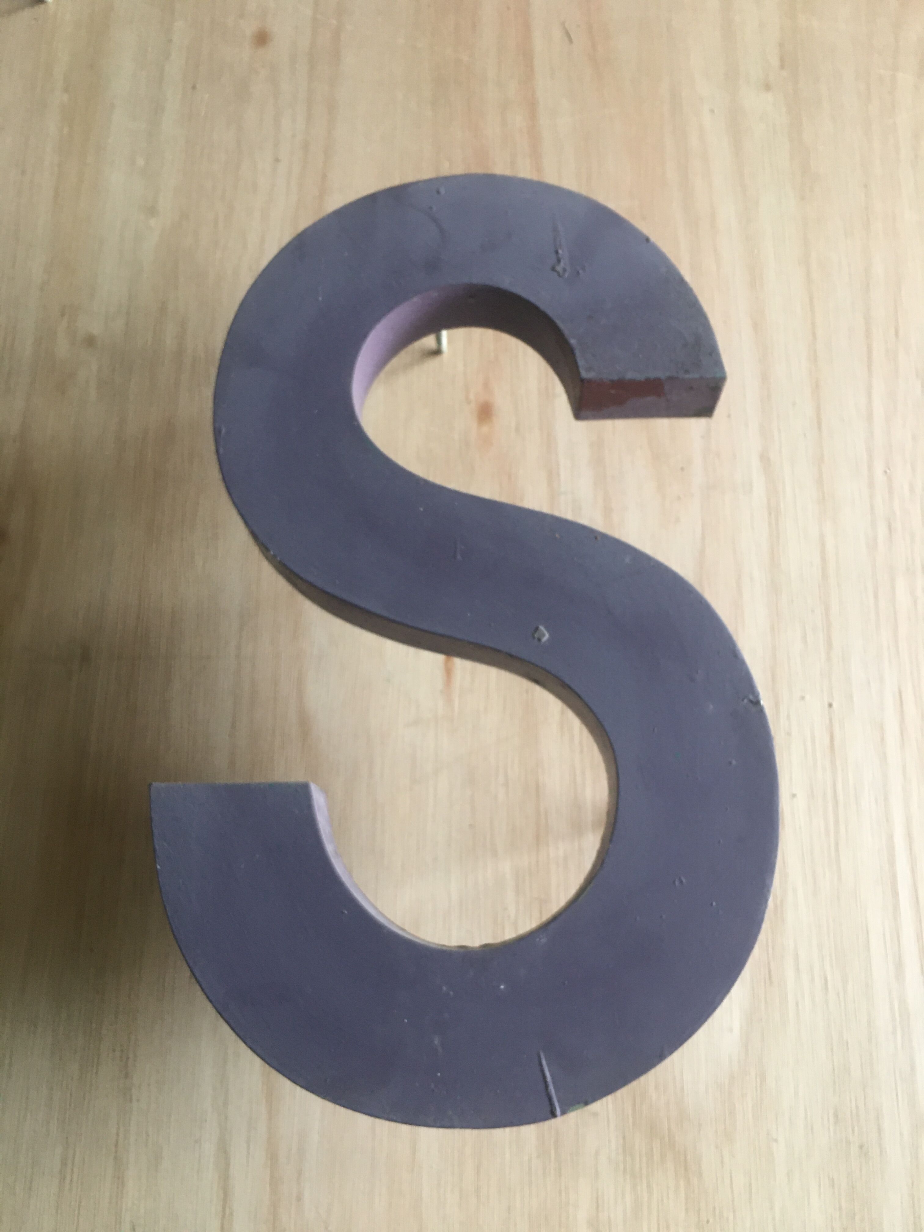 Industrial letter in zinc
